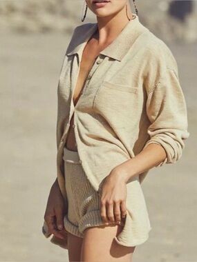 FREE PEOPLE ZUMA SWEATER SET OATMEAL S